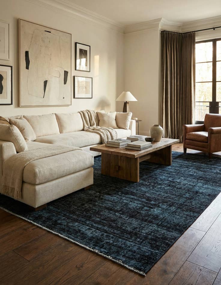 Detail image of 6' 3 x 9'  Hand Knotted Ultra Vintage Persian Wool Rug