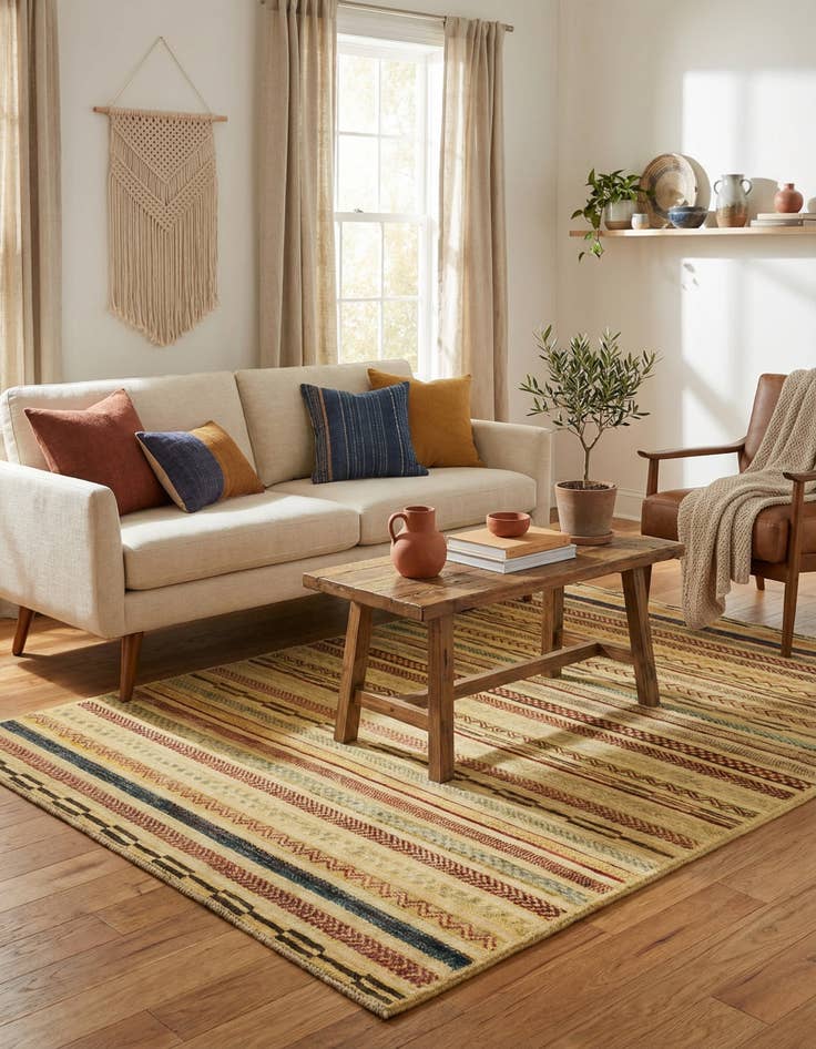 Detail image of 3' 10 x 5' 10  Hand Knotted Modern Ziegler Rug