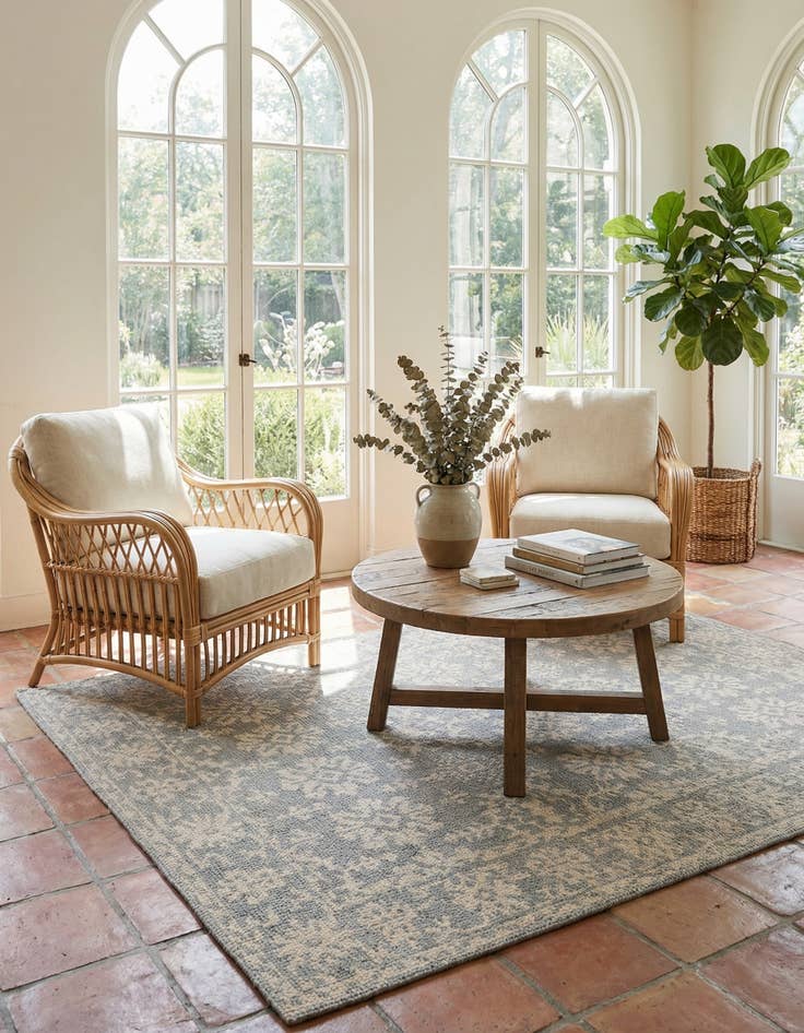 Detail image of 5' x 6' 9  Hand Knotted Luna Wool Rug