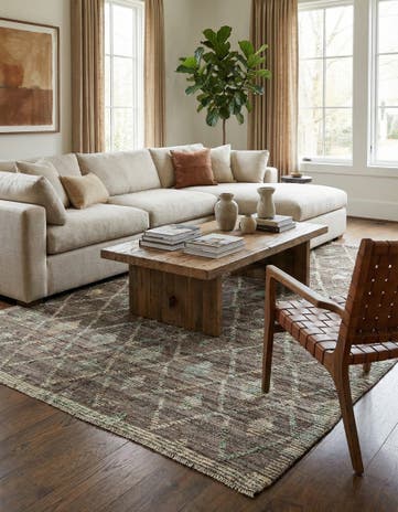 5' 8 x 8' 2 Hand Knotted Modern Ziegler Wool Rug