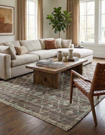 5' 8 x 8' 2 Hand Knotted Modern Ziegler Wool Rug