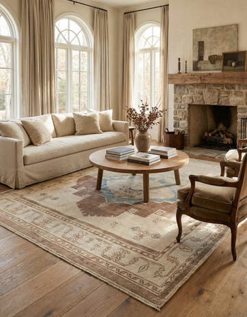 9' 6 x 11' 8 Hand Knotted Oushak Wool Rug