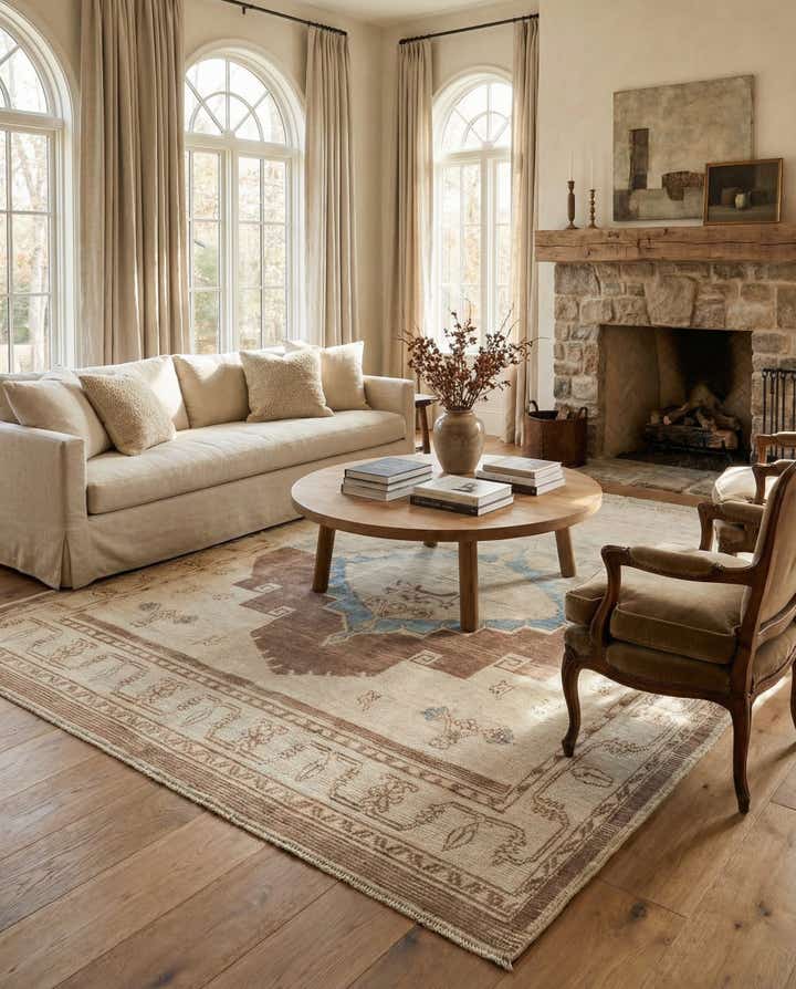 9' 6 x 11' 8 Hand Knotted Oushak Wool Rug