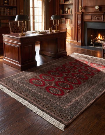 4' 3 x 6' 2 Hand Knotted Bokhara Oriental Wool Rug