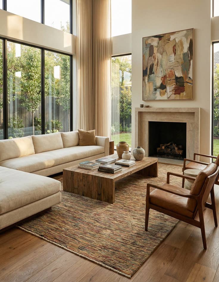 Detail image of  8' 1 x 11' 7  Hand Knotted Modern Ziegler Rug