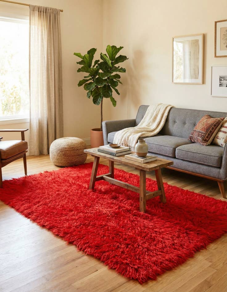 Detail image of 4' 7 x 6' 8  Hand Knotted Moroccan Wool Rug