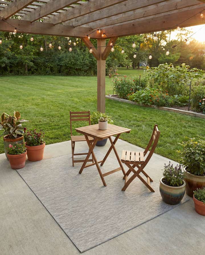 4' 2 x 6' Easy-Clean Solid Indoor / Outdoor Rug