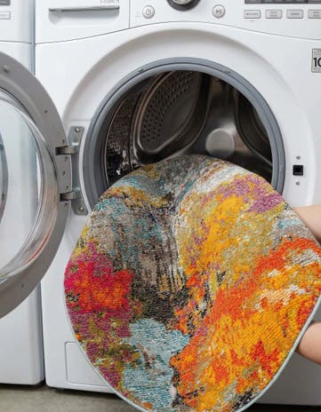 Washable Vivid Round Rug