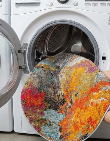 Washable Vivid Round Rug