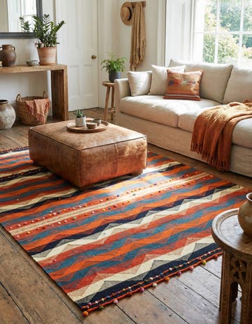 5' 8 x 6' 2 Jajim Wool Square Rug