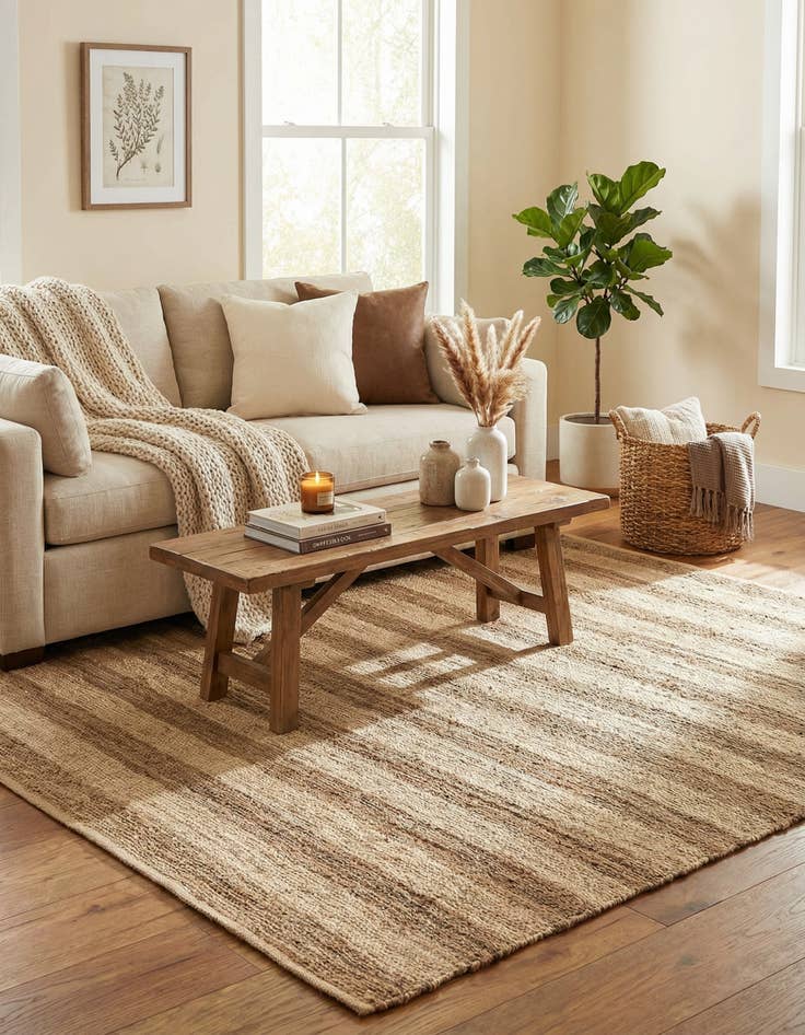 Detail image of 7' 10 x 7' 10  Hand Braided Jute Square Rug