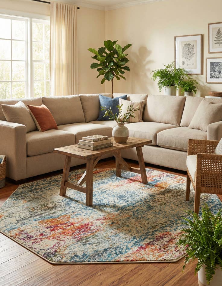 Detail image of 7' x 7' Havana Octagon Rug