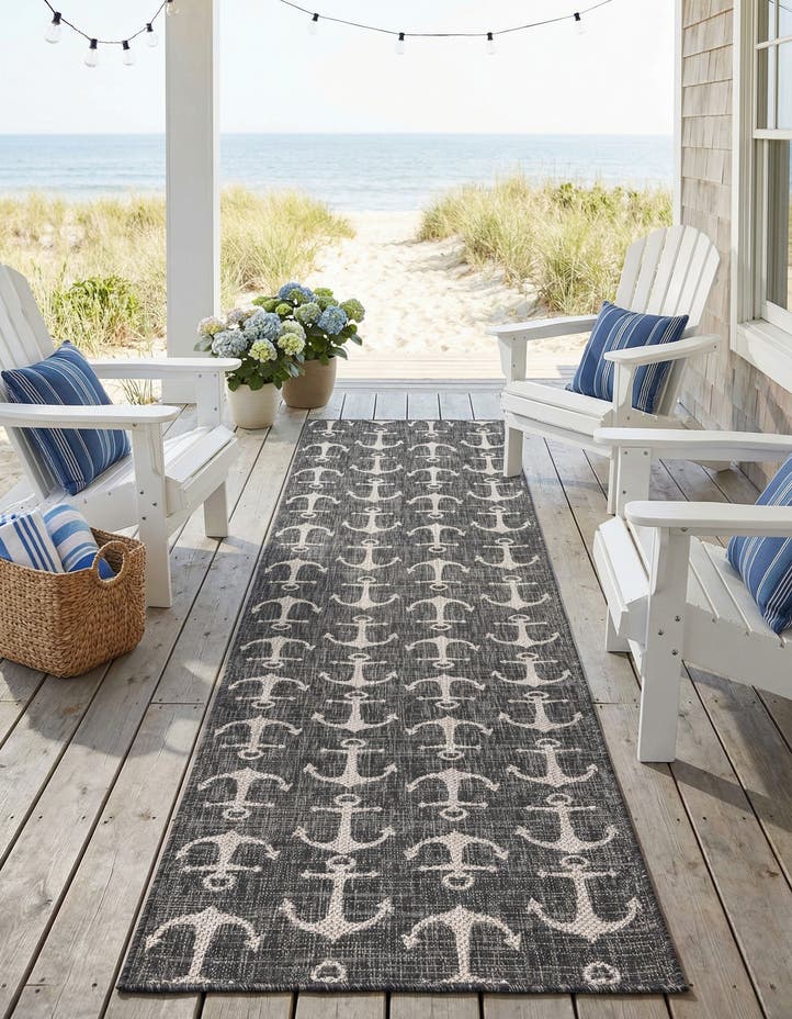 2' 7 x 12' Easy-Clean Coastal Indoor / Outdoo...