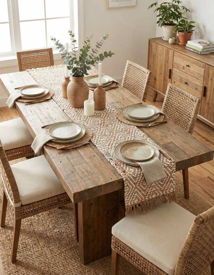 Detail image of  1' 2 x 4' 1  Hand Woven Braided Jute Table Runner Rug