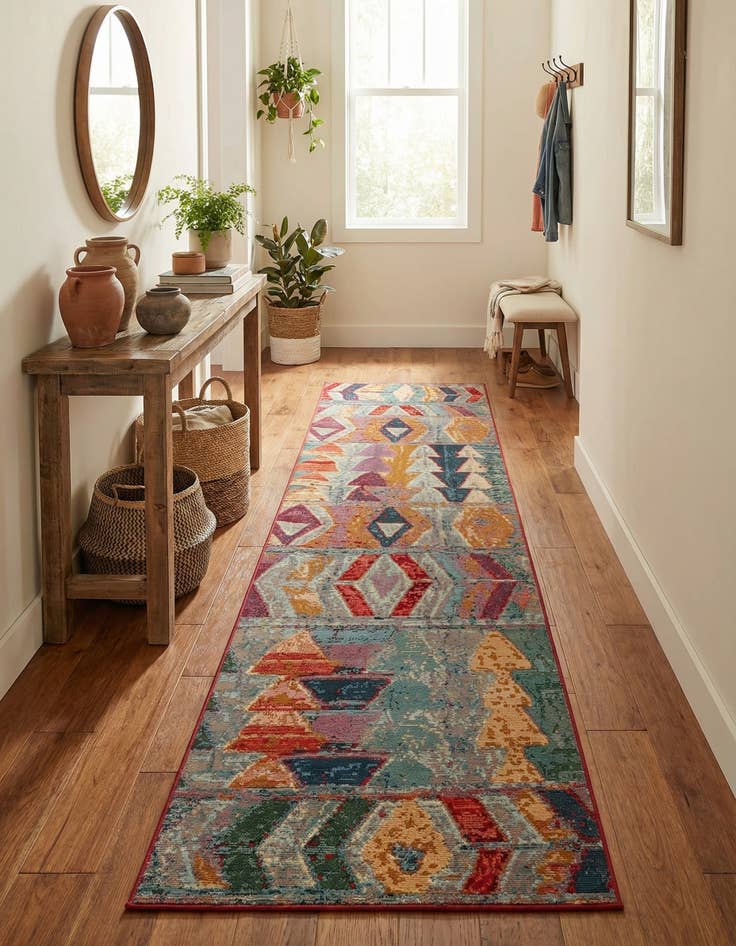 Detail image of 2' 7 x 10'  Washable Modern Indoor / Outdoor Runner Rug