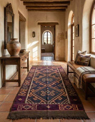 5' 2 x 9' 10 Hand Woven Kilim Fars Wool Runner Rug