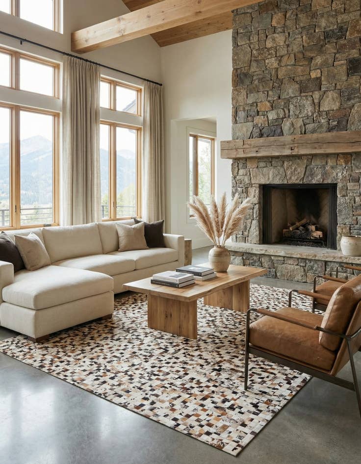 Detail image of 8' 1 x 10' Cowhide Stocks Rug