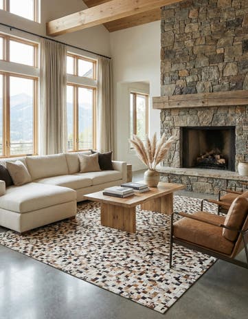 8' 1 x 10' Cowhide Stocks Rug