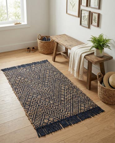  2' x 3' 1  Hand Braided Jute Rug