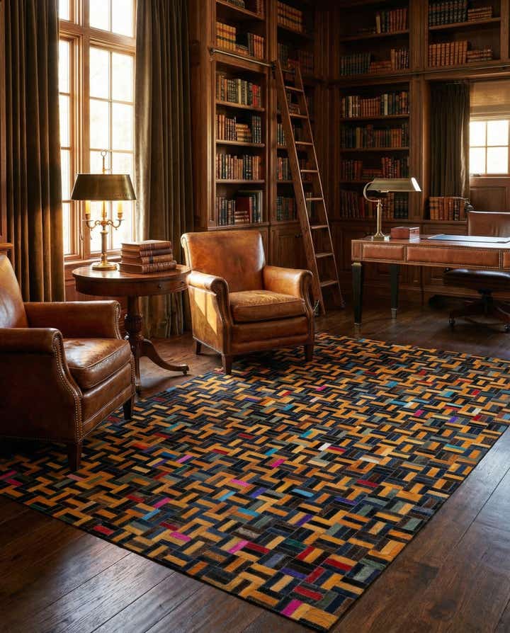 5' 1 x 7' 10 Cowhide - Patchwork Rug