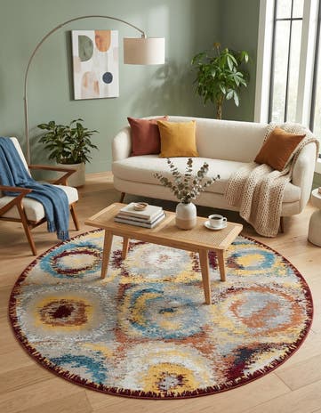 7' 10 x 7' 10 Kamala Washable Round Rug