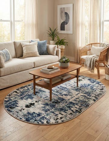 Blue Tucson Oval Rug