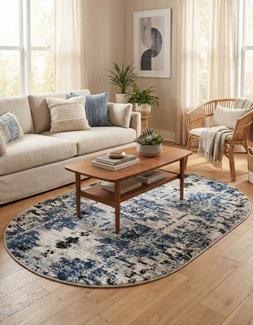 Blue Tucson Oval Rug