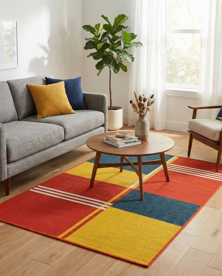 Detail image of 4' x 6' Easy-Clean Modern Indoor / Outdoor Rug