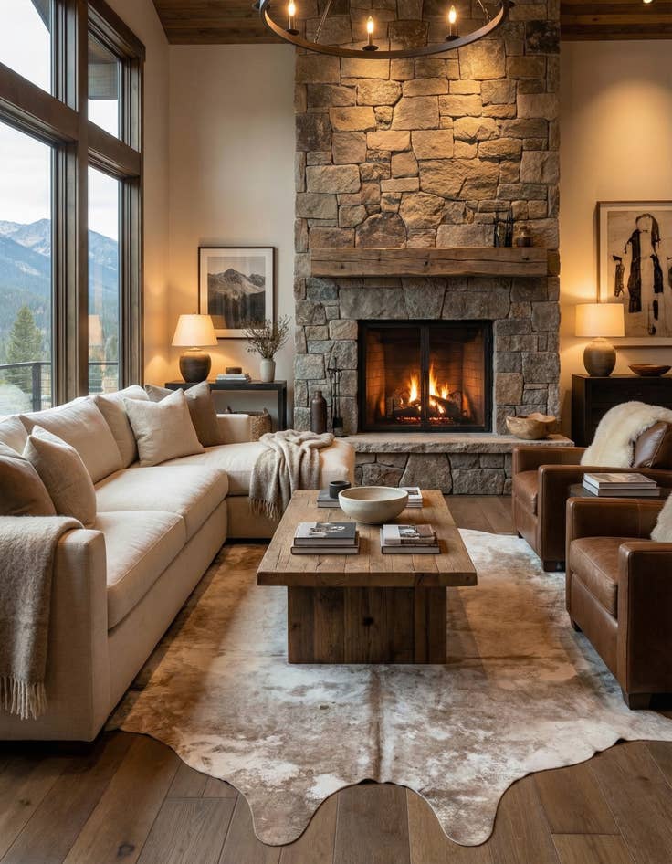 Detail image of 6' 6 x 7' 3 Cowhide Leather Square Rug