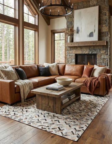5' 3 x 7' 6 Cowhide Stocks Rug
