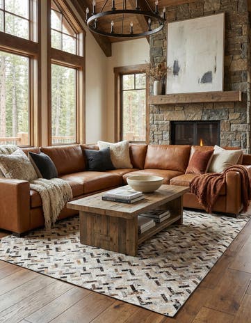 5' 3 x 7' 6 Cowhide Stocks Rug