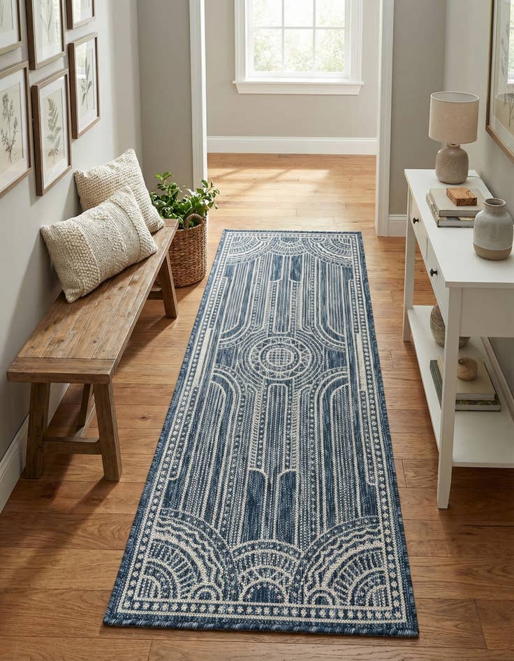 Detail image of  2' x 5' 3  Washable Traditional Indoor / Outdoor Runner Rug