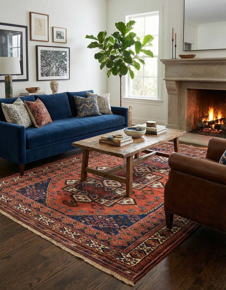 Detail image of 5' 1 x 7' Shiraz Wool Rug