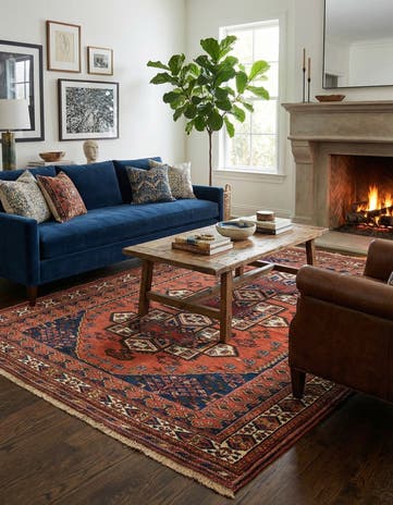 5' 1 x 7' Shiraz Wool Rug