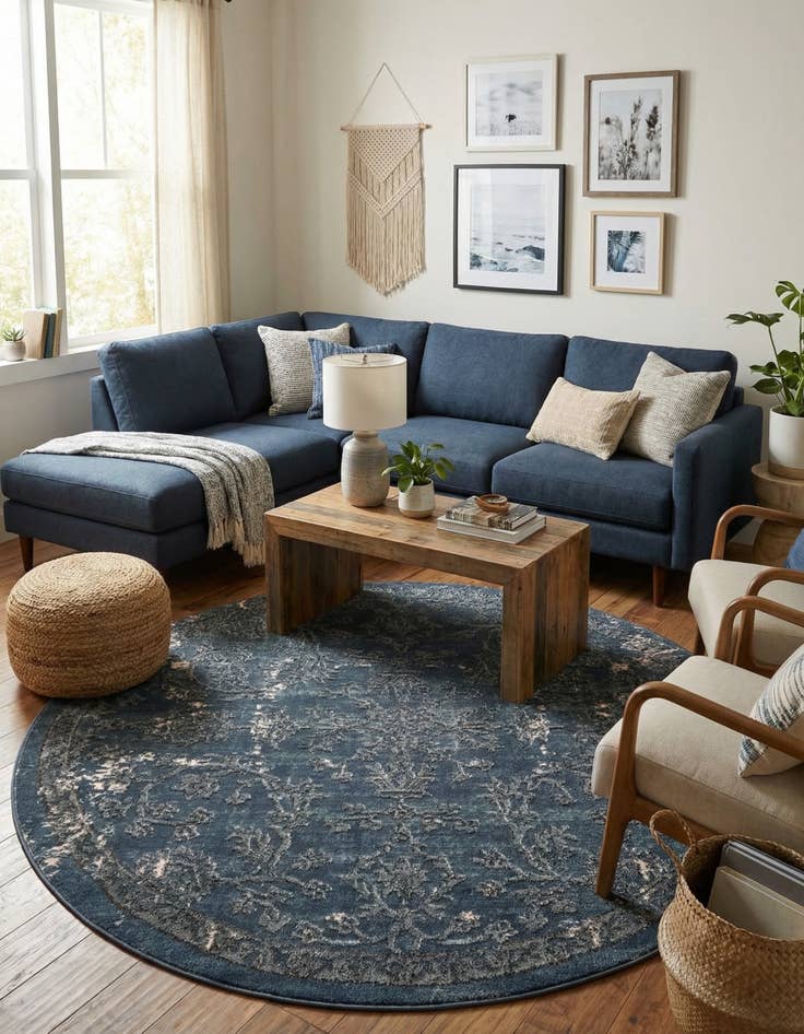 Detail image of 5' 3 x 5' 3 Oregon Round Rug