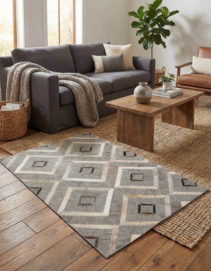 Detail image of 2' x 3' Cowhide Leather Rug