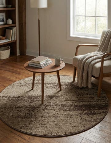 Brown Angelica Round Rug