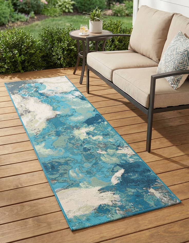 Detail image of 2' x 6' 1  Washable Modern Indoor / Outdoor Runner Rug