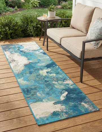 2' x 6' 1 Easy-Clean Modern Indoor / Outdoor Runner Rug