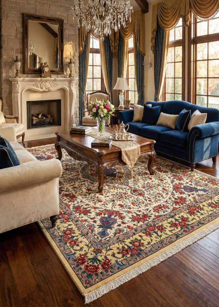 9' 10 x 13' 5 Ghom Wool Rug
