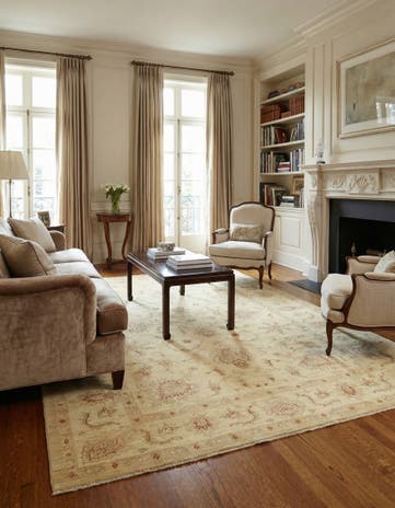 5' 9 x 8' Hand Knotted Peshawar Ziegler Rug