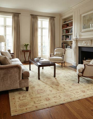 5' 9 x 8' Hand Knotted Peshawar Ziegler Rug
