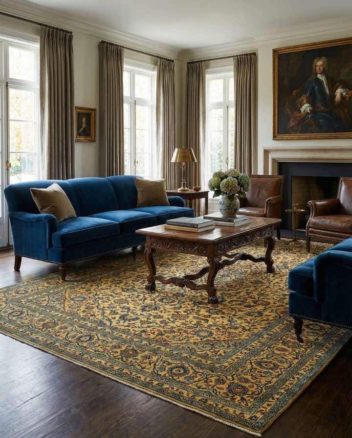 8' 1 x 11' 8 Kashan Wool Rug