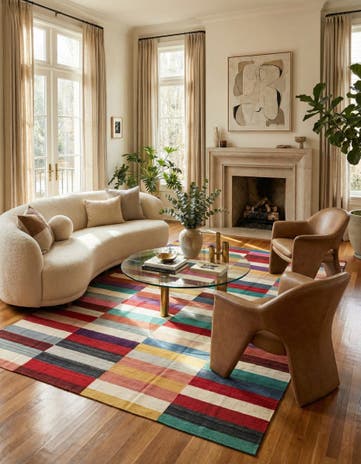 8' 2 x 11' 5 Hand Woven Kilim Modern Wool Rug