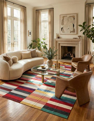 8' 2 x 11' 5 Hand Woven Kilim Modern Wool Rug
