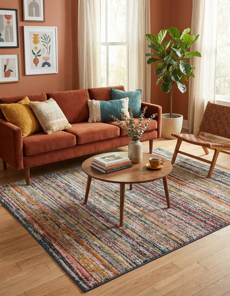 Detail image of 5' 3 x 5' 3 Gemstone Square Rug