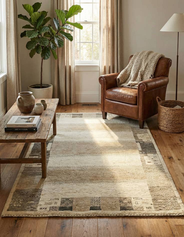 Detail image of 4' x 6'  Hand Knotted Kashkuli Gabbeh Wool Rug