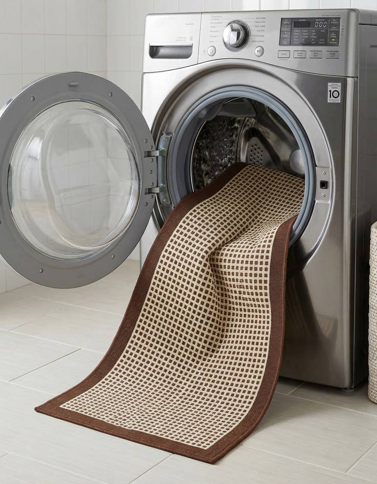 Detail image of 2' x 8'  Washable Border Indoor / Outdoor Runner Rug