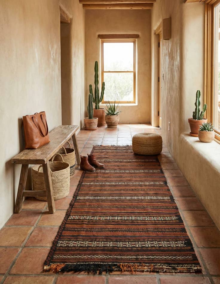 Detail image of 3' 6 x 12' 1  Hand Woven Kilim Fars Wool Runner Rug