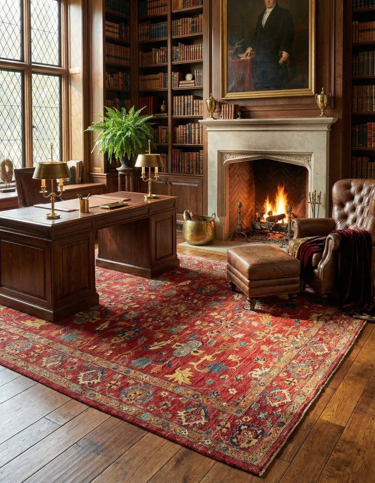 Detail image of 7' 3 x 9' 3 Serapi Wool Rug